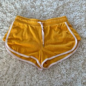Yellow Terrycloth Shorts